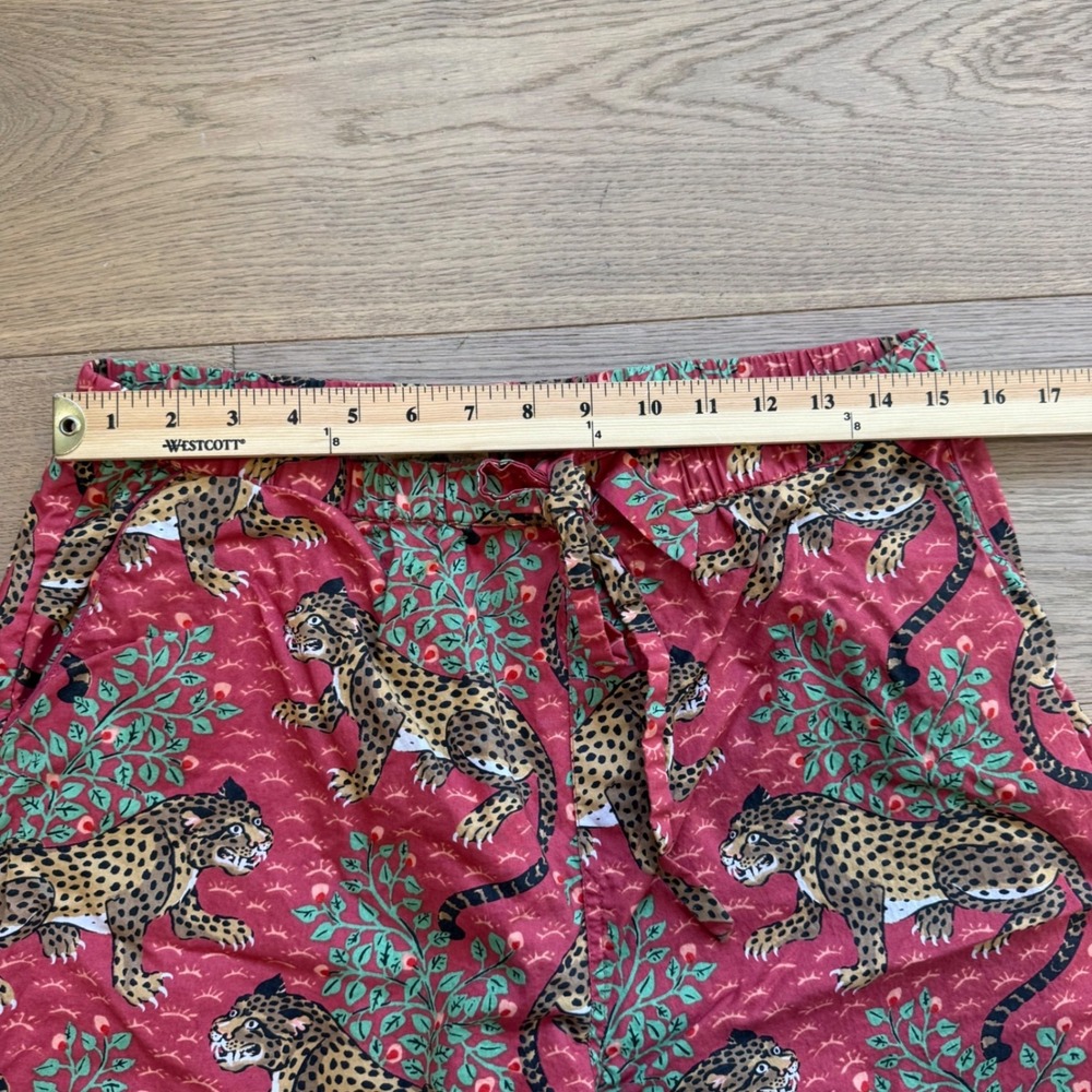 Printfresh Women Red Leopard Cotton Pajama Set Long Sleeve Top & Pants Large - Picture 13 of 14